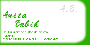 anita babik business card